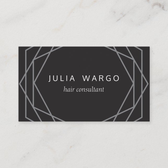 Geometric Hexagon Business Card (Front)