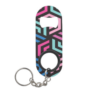 Geometric Hexagon Pattern Keychain Bottle Opener