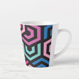 Geometric Hexagon Pattern Latte Mug