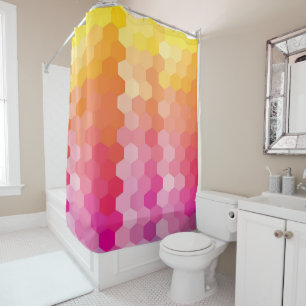 Geometric Hexagon Shapes Pink yellow