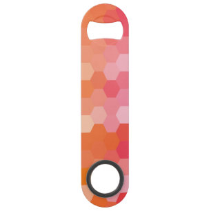 Geometric Hexagon Shapes Pink yellow Bar Key