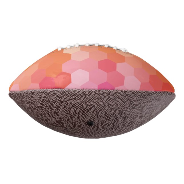 Geometric Hexagon Shapes Pink yellow Football (Rotated 270)