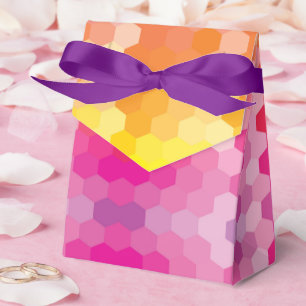 Geometric Hexagon Shapes Pink & Yellow Gradient Favor Box