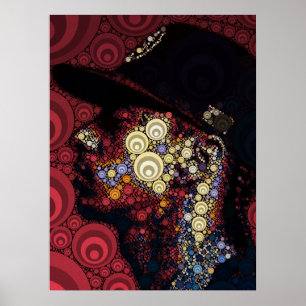 Geometric Hip Hop Portrait Colorful Abstract Wall  Poster