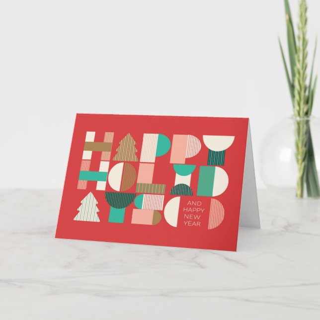 Geometric Holiday Cheer Card (Front)