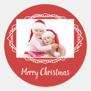 Geometric Holiday Sparkle Red Sticker