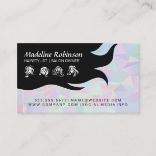 Geometric Holographic Background   Hair Styles Business Card