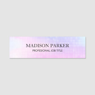 Geometric Holographic Background Name Tag