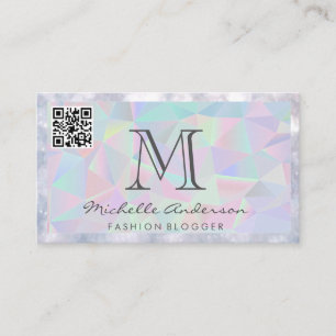 Geometric Holographic Background   QR Scan   Boke Business Card