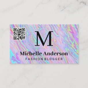 Geometric Holographic Liquid   QR Scan  Business Card