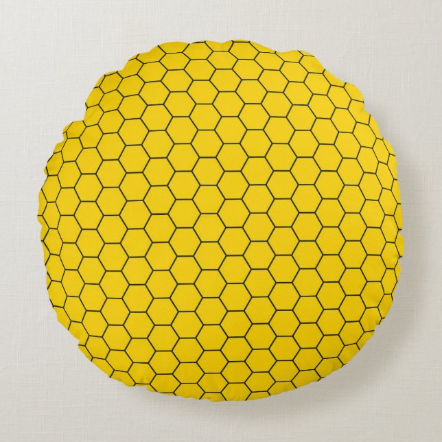 Geometric Honeycomb Lattice Pattern Round Pillow (Front)