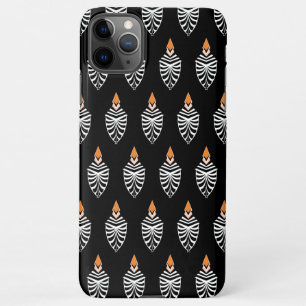 Geometric Hoopoe Bird Pattern on Black iPhone 11Pro Max Case