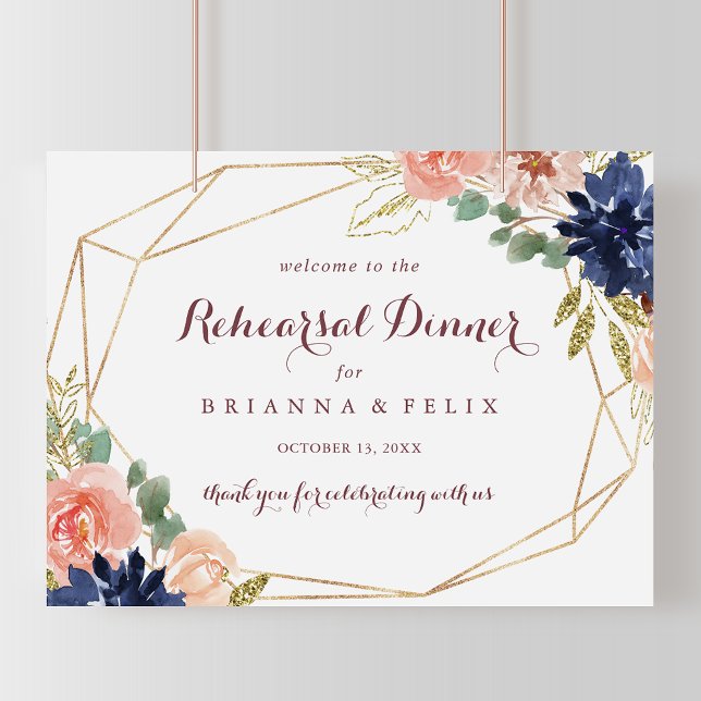 Geometric Horizontal Rehearsal Dinner Welcome Sign (Creator Uploaded)