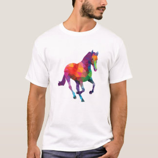 Geometric Horse Horseman Horses Equestrian Riding  T-Shirt