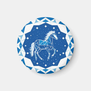 Geometric Horse Illustration Magnet