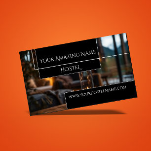 Geometric Hostel Photo Black room asymetric Business Card
