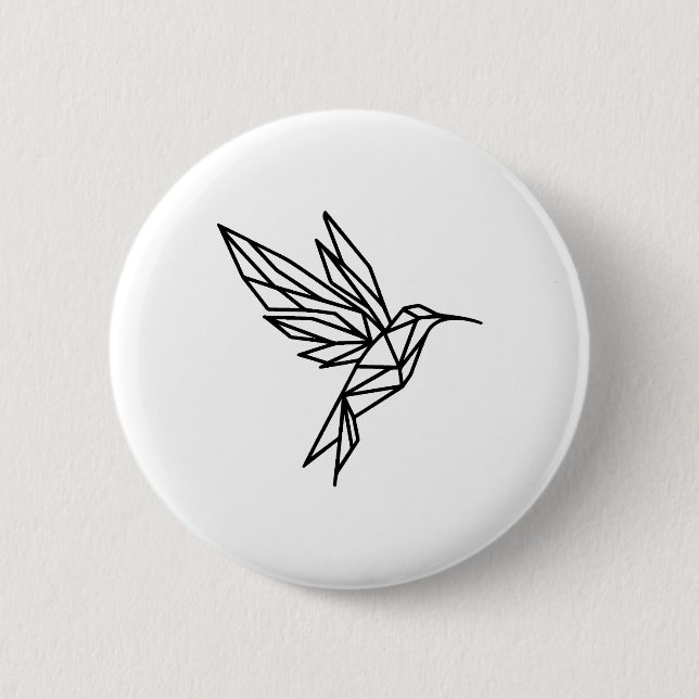 Geometric Hummingbird 2 Inch Round Button (Front)