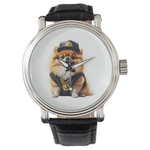 Geometric Husky Face Modern Art Design Watch