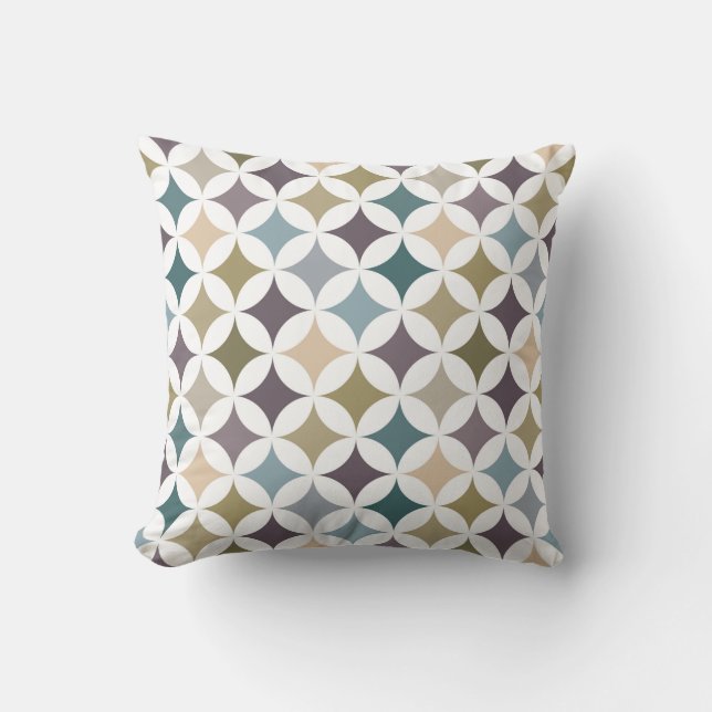 Geometric Hypocycloid Pattern Fall Colours Throw Pillow (Front)