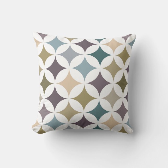Geometric Hypocycloid Pattern Fall Colours Throw Pillow (Front)