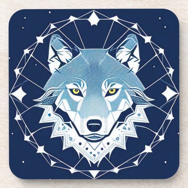 Geometric Illustration of a Wolf Coaster (Front)