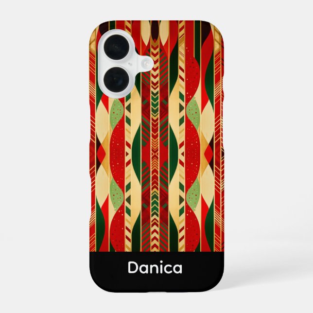 Geometric in Desert Colours iPhone 16 Case (Back)