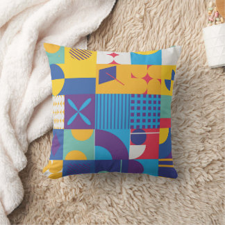 Geometric in square orientation abstract throw pillow
