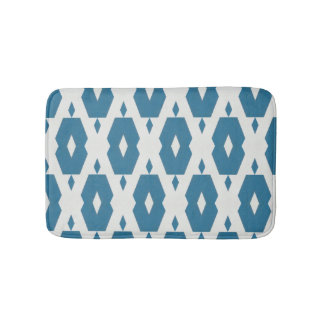 Geometric Indigo Diamond Bath Mat Small