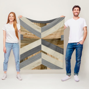 Geometric Inlay Fleece Blanket