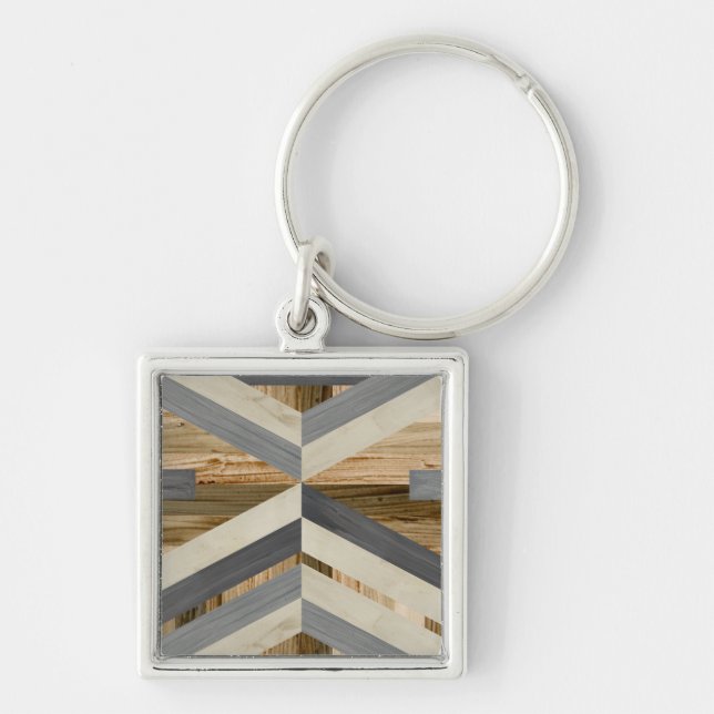 Geometric Inlay Keychain (Front)