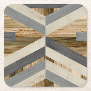 Geometric Inlay Square Paper Coaster