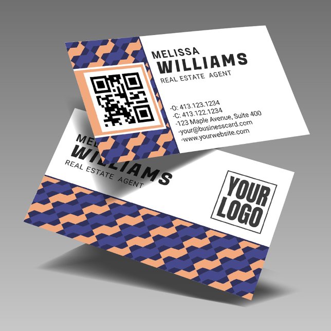Geometric Interlocking Pattern Real Estate  Business Card (Creator Uploaded)