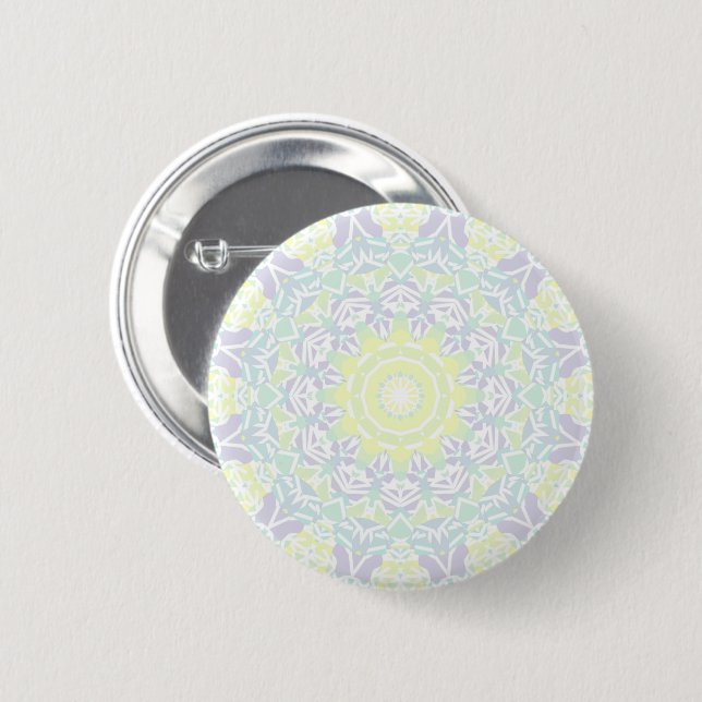 Geometric Intricate Colourful Boho Hippie Mandala  2 Inch Round Button (Front & Back)