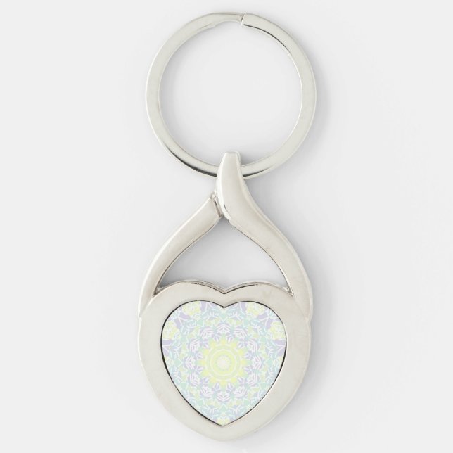 Geometric Intricate Colourful Boho Hippie Mandala  Keychain (Front)