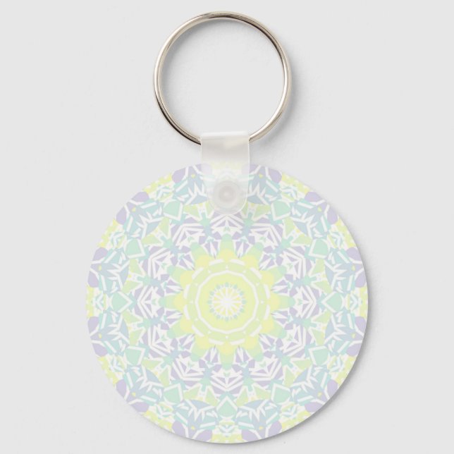 Geometric Intricate Colourful Boho Hippie Mandala  Keychain (Front)