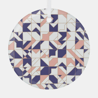 Geometric intricate, vintage modern, seamless patt glass ornament