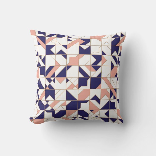 Geometric intricate, vintage modern, seamless patt throw pillow (Front)