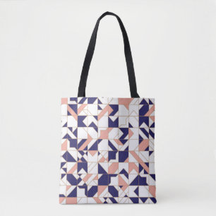 Geometric intricate, vintage modern, seamless patt tote bag