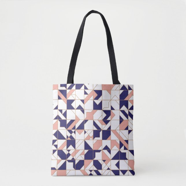 Geometric intricate, vintage modern, seamless patt tote bag (Front)