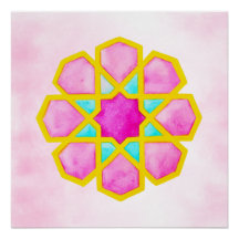 Geometric Islamic Art Pink