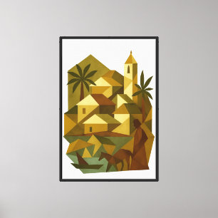 Geometric Italian Village: Abstract Beauty of the  Canvas Print