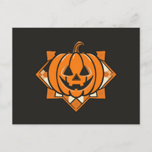 Geometric Jack‑O’‑Lantern Halloween Invitation Postcard