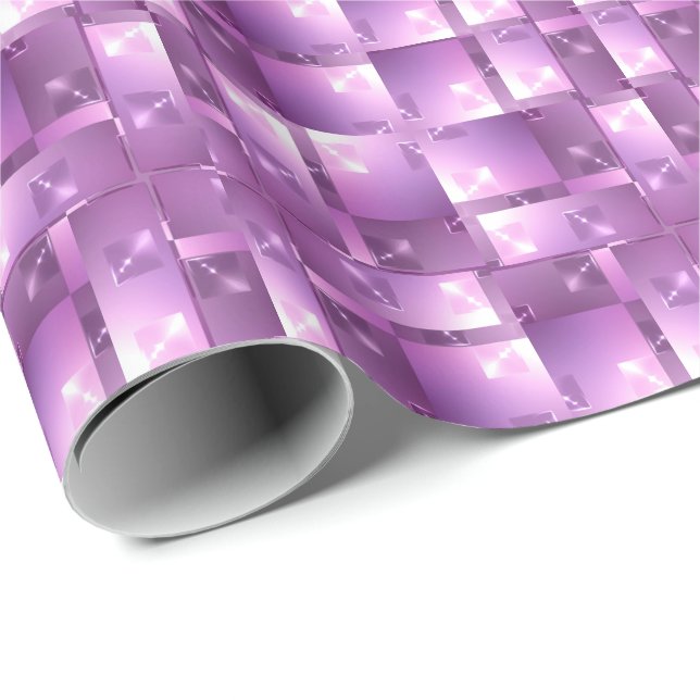 Geometric Jewelled Squares Pattern Wrapping Paper (Roll Corner)