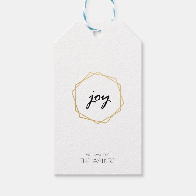 Geometric Joy Gift Tag (Front)