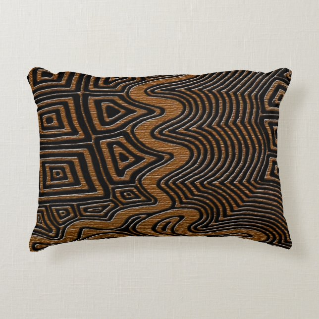 Geometric Kuba Cloth Pattern  Accent Pillow (Front)