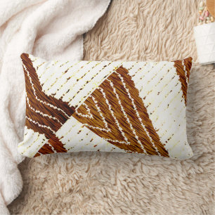 Geometric Kuba Cloth Print Lumbar Pillow