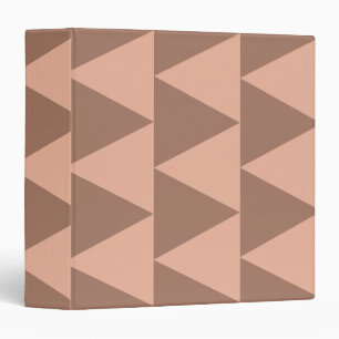 Geometric Large Triangles Mocha Mousse Dusty Pink Binder