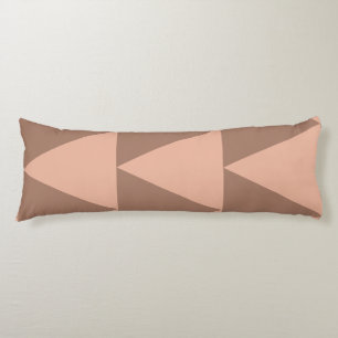 Geometric Large Triangles Mocha Mousse Dusty Pink Body Pillow