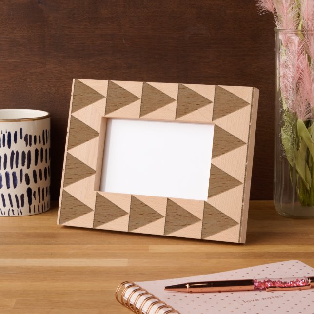 Geometric Large Triangles Mocha Mousse Dusty Pink Etched Frames (Left)