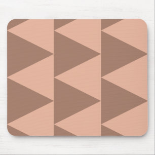 Geometric Large Triangles Mocha Mousse Dusty Pink Mouse Pad